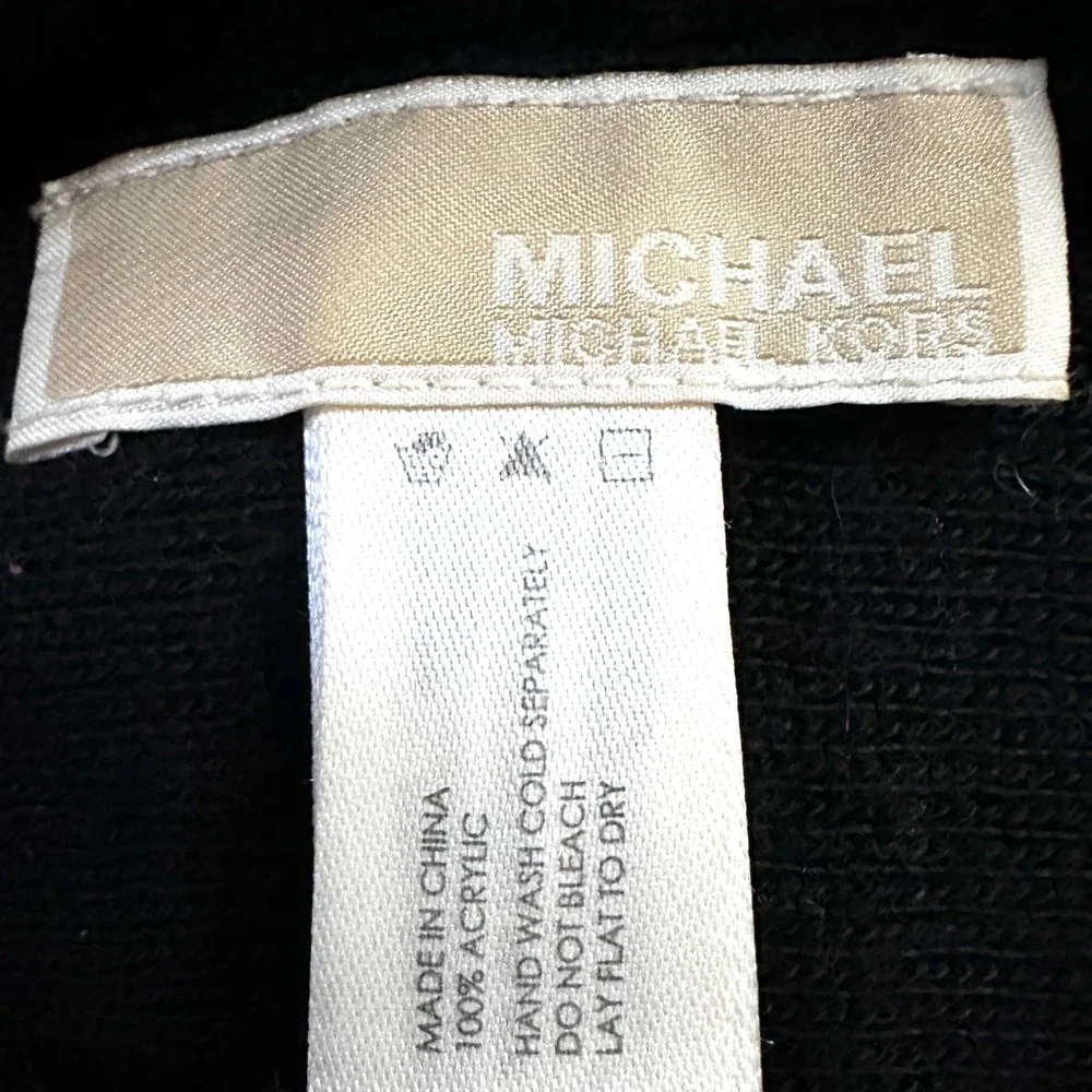 Michael Kors Black White MK Monogram Logo Knit Headband Ear Warmer